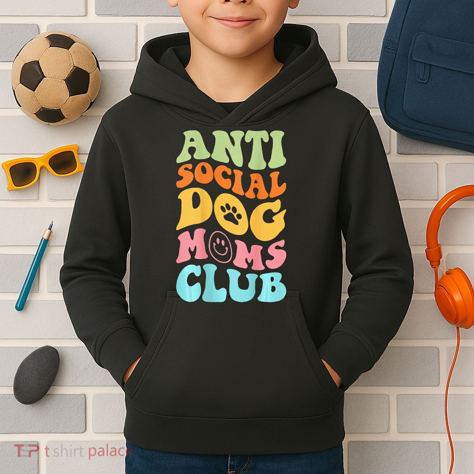ANTI SOCIAL DOG MOMS CLUB Kids Hoodie