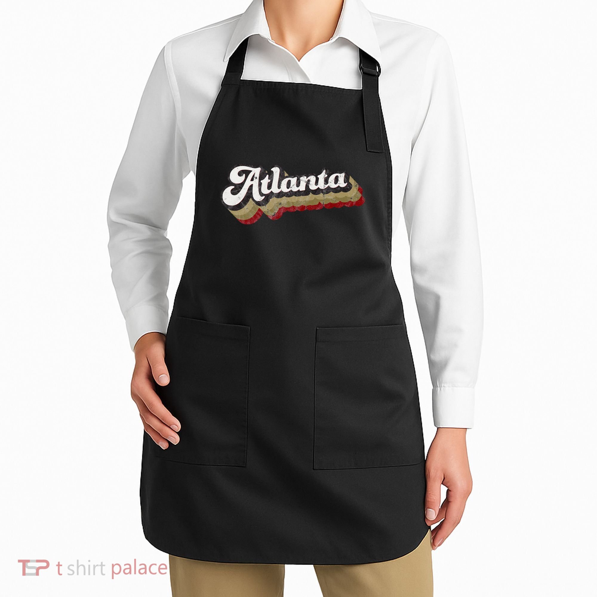 Atlanta Soccer Distressed Retro Baseball Script 404 United Apron