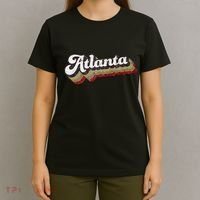Atlanta Soccer Distressed Retro Baseball Script 404 United T-Shirt thumb 4