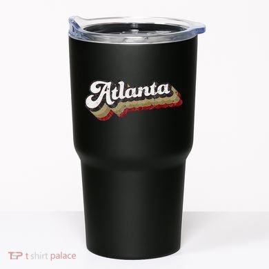 Atlanta Soccer Distressed Retro Baseball Script 404 United Tumbler