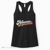 Atlanta Soccer Distressed Retro Baseball Script 404 United Women's Tank Top thumb 0