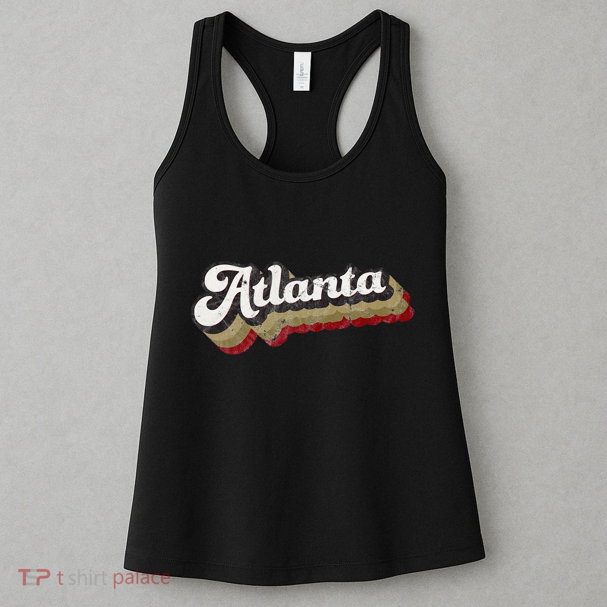 Atlanta Soccer Distressed Retro Baseball Script 404 United Women's Tank Top