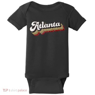 Atlanta Soccer Distressed Retro Baseball Script 404 United Baby Bodysuit