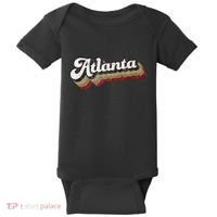 Atlanta Soccer Distressed Retro Baseball Script 404 United Baby Bodysuit thumb 0