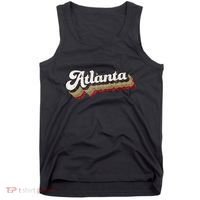 Atlanta Soccer Distressed Retro Baseball Script 404 United Tank Top thumb 0