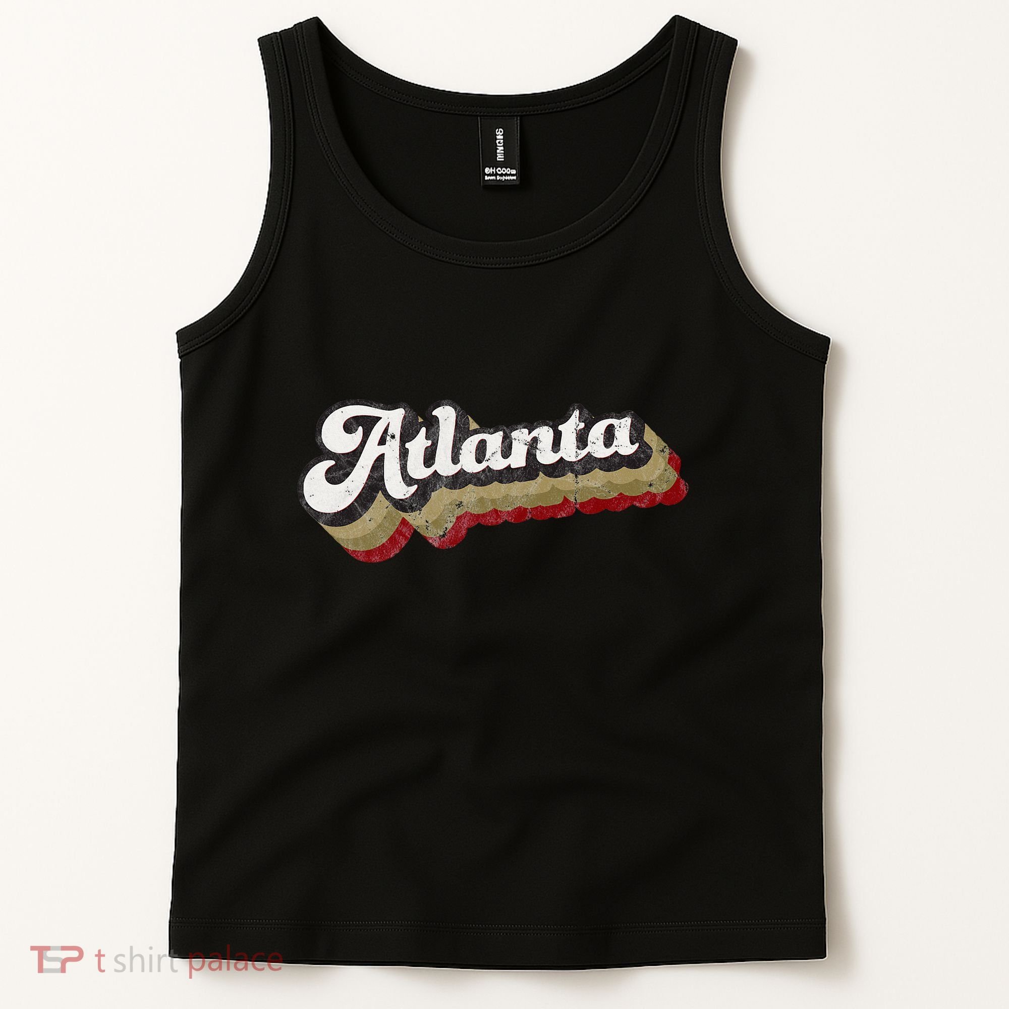 Atlanta Soccer Distressed Retro Baseball Script 404 United Tank Top
