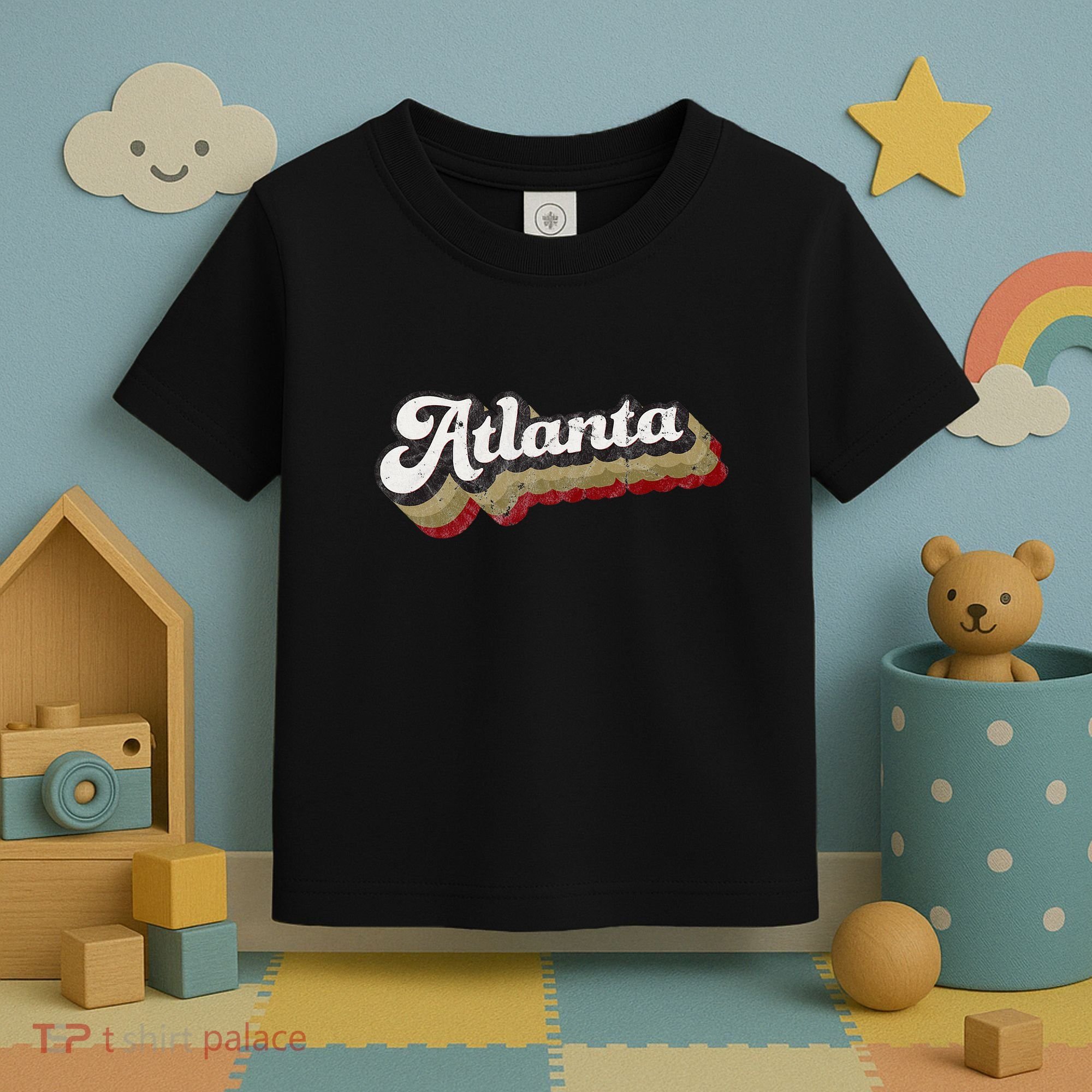 Atlanta Soccer Distressed Retro Baseball Script 404 United Toddler T-Shirt