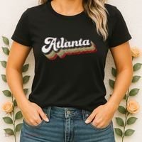 Atlanta Soccer Distressed Retro Baseball Script 404 United Women's T-Shirt thumb 2