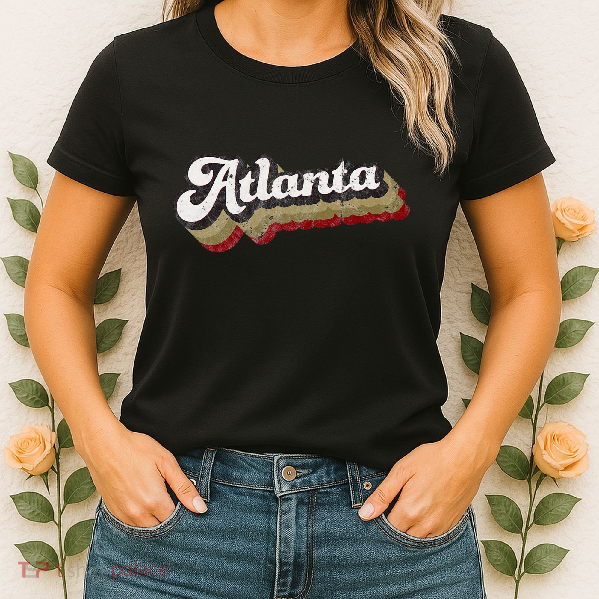 Atlanta Soccer Distressed Retro Baseball Script 404 United Women's T-Shirt