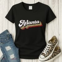 Atlanta Soccer Distressed Retro Baseball Script 404 United Women's T-Shirt thumb 3