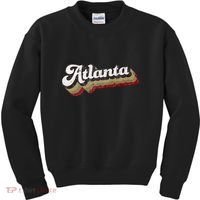 Atlanta Soccer Distressed Retro Baseball Script 404 United Kids Sweatshirt thumb 0