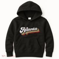 Atlanta Soccer Distressed Retro Baseball Script 404 United Kids Hoodie thumb 0