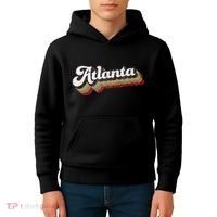 Atlanta Soccer Distressed Retro Baseball Script 404 United Kids Hoodie thumb 4
