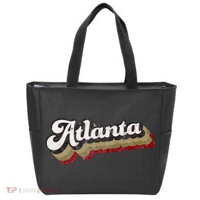 Atlanta Soccer Distressed Retro Baseball Script 404 United Tote Bag