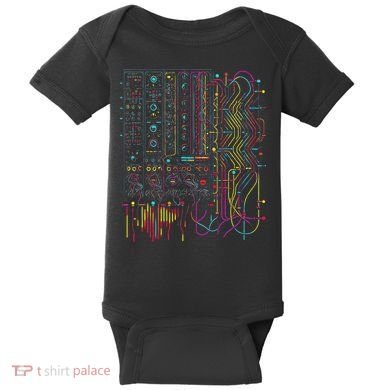 Analogue Synthesiser Electronic Music Modular Life Baby Bodysuit
