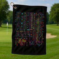 Analogue Synthesiser Electronic Music Modular Life Golf Towel thumb 1