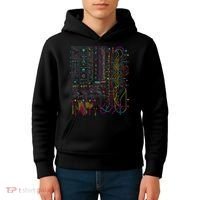 Analogue Synthesiser Electronic Music Modular Life Kids Hoodie thumb 4