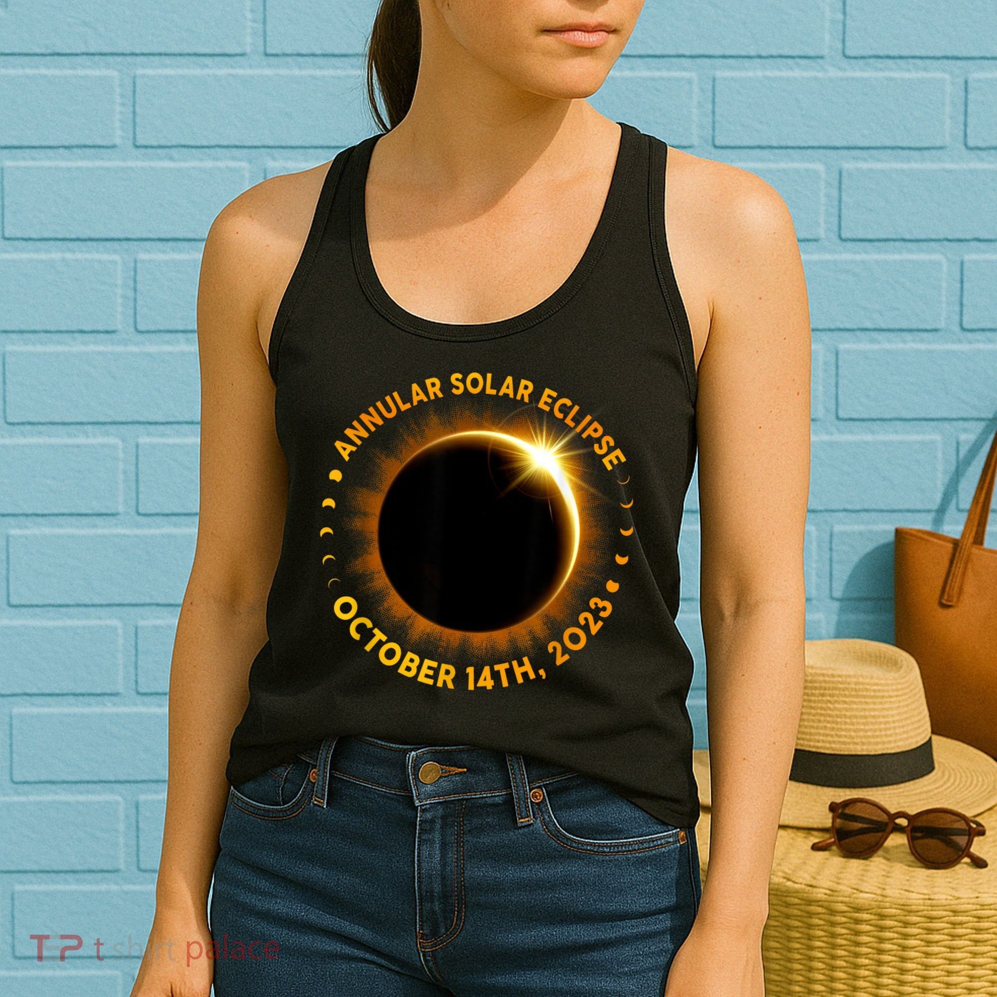 Annular Solar Eclipse 10.14.23 America Annularity Fall Women's Tank Top