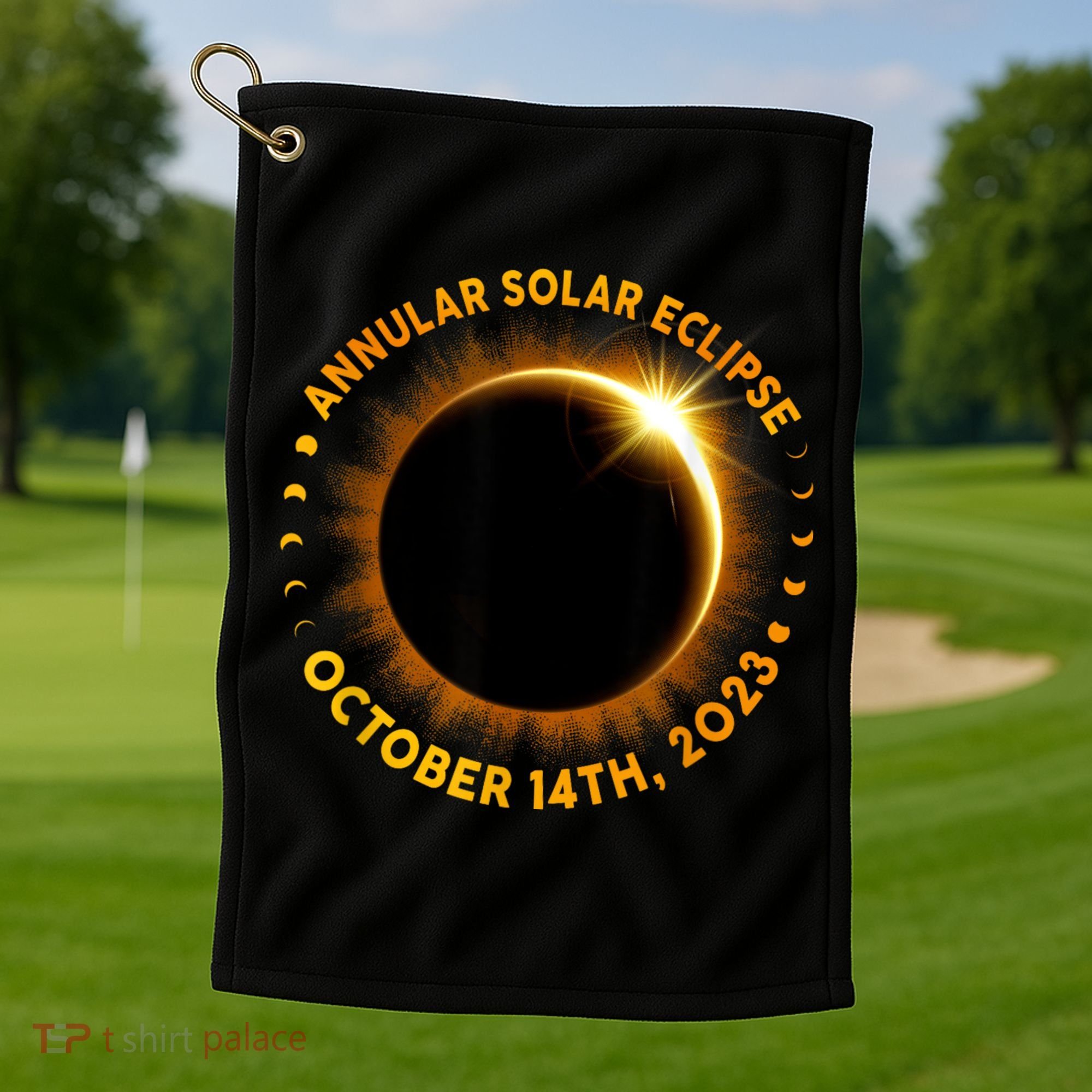 Annular Solar Eclipse 10.14.23 America Annularity Fall Golf Towel