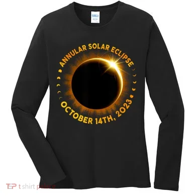 Annular Solar Eclipse 10.14.23 America Annularity Fall Women's Long Sleeve Shirt