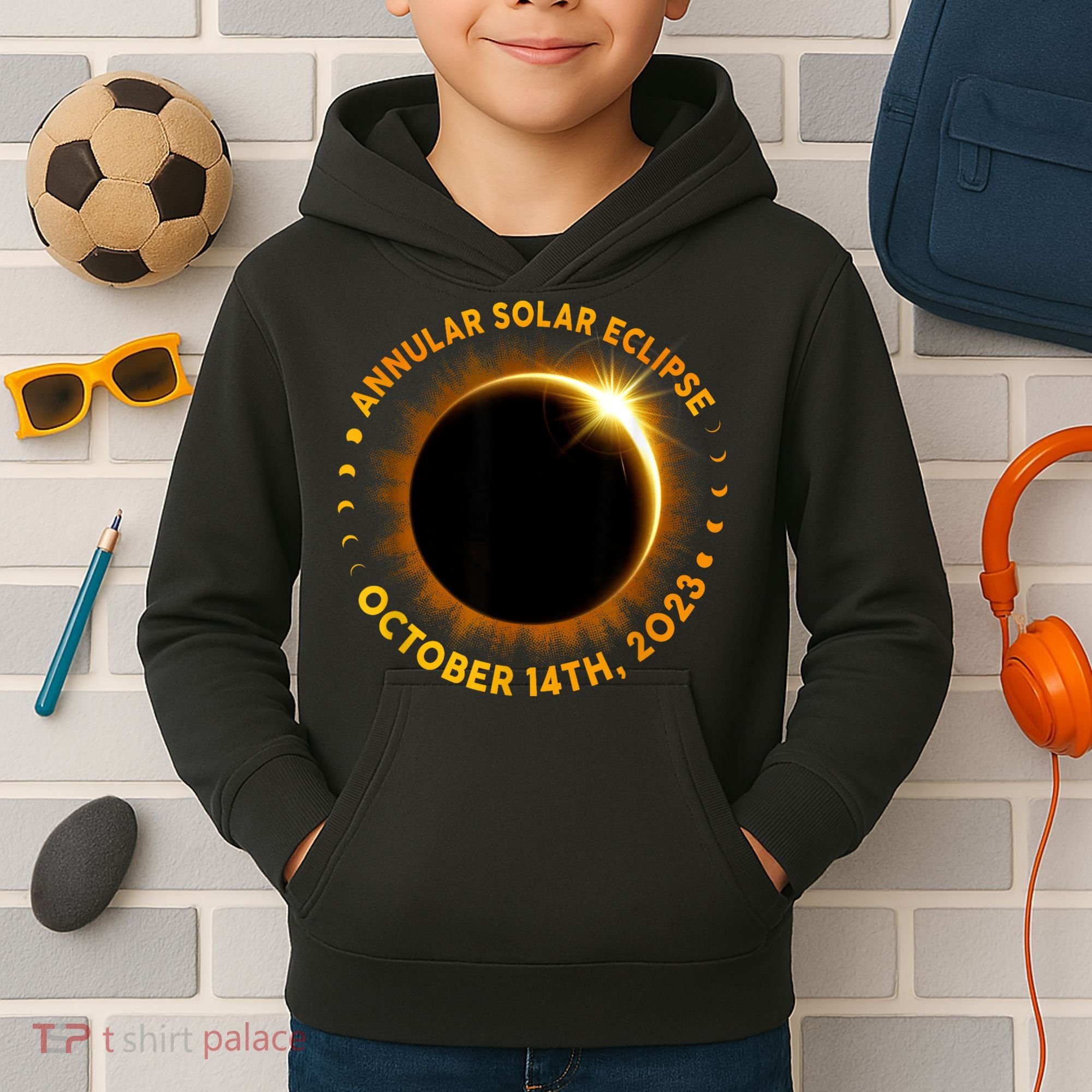 Annular Solar Eclipse 10.14.23 America Annularity Fall Kids Hoodie