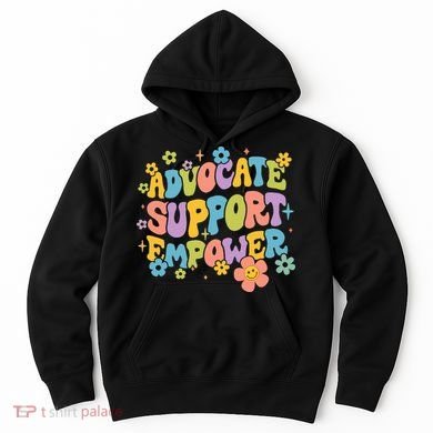Advocate Support Empower Retro Social Worker Graduation MSW Hoodie
