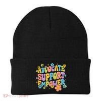 Advocate Support Empower Retro Social Worker Graduation MSW Beanie thumb 0