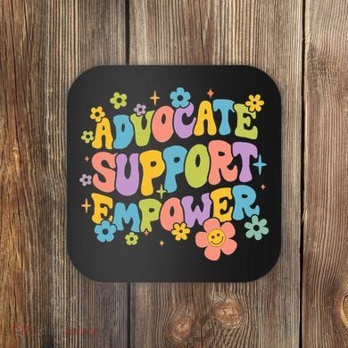 Advocate Support Empower Retro Social Worker Graduation MSW Coaster