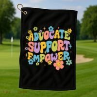 Advocate Support Empower Retro Social Worker Graduation MSW Golf Towel thumb 1
