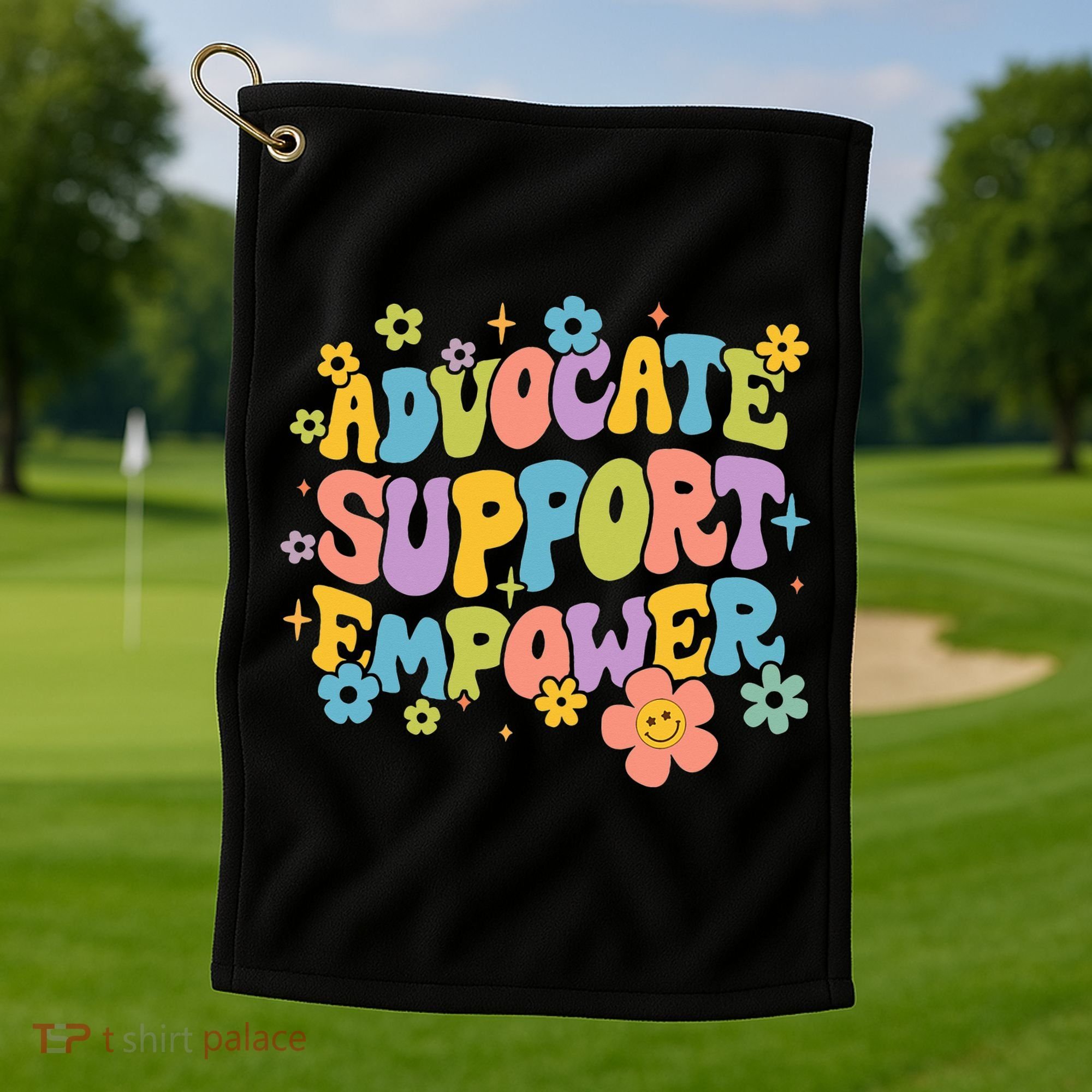 Advocate Support Empower Retro Social Worker Graduation MSW Golf Towel