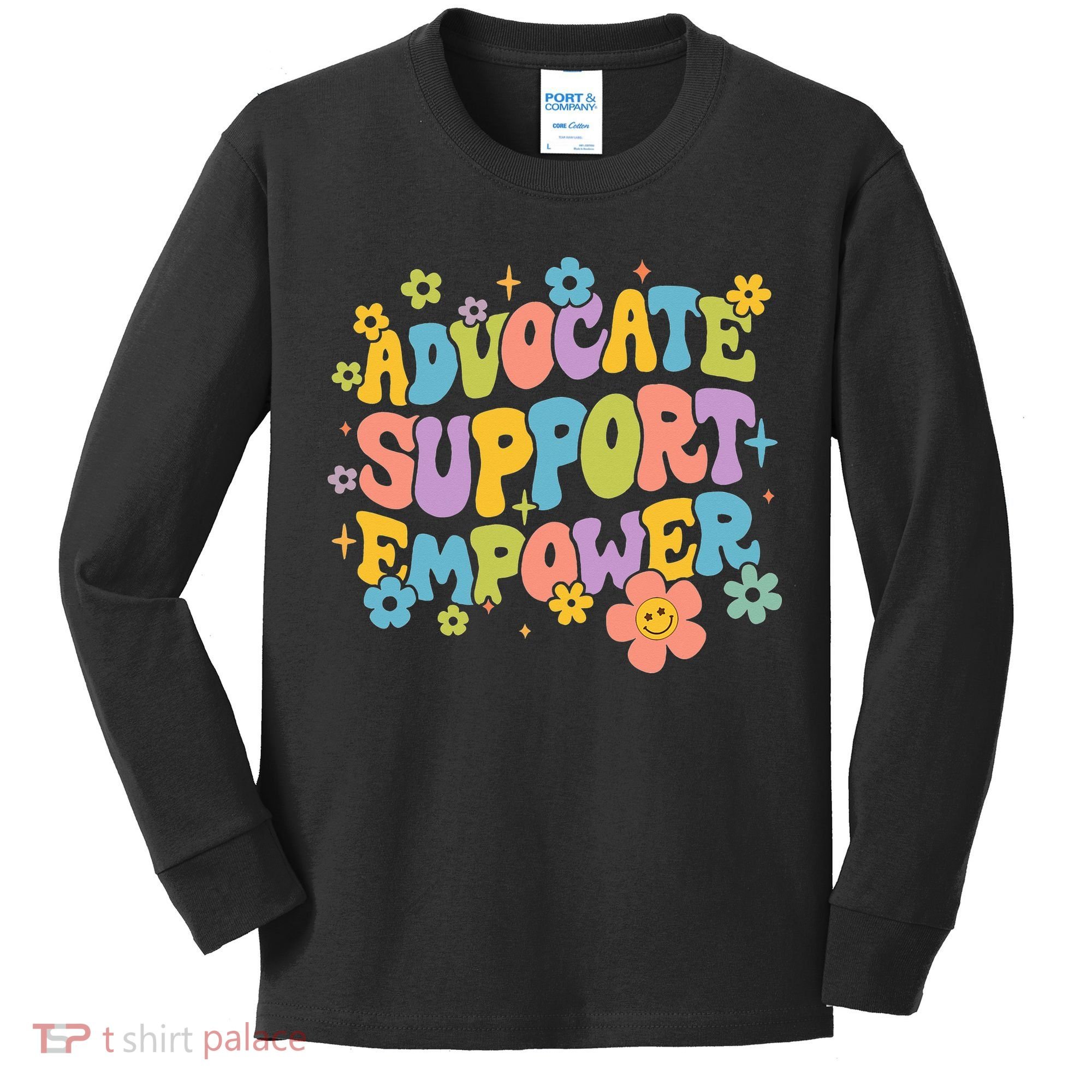Advocate Support Empower Retro Social Worker Graduation MSW Kids Long Sleeve Shirt