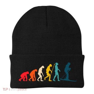 Alpine Ski Evolution Retro Vintage Slope Skiing Skier Cool Gift Beanie
