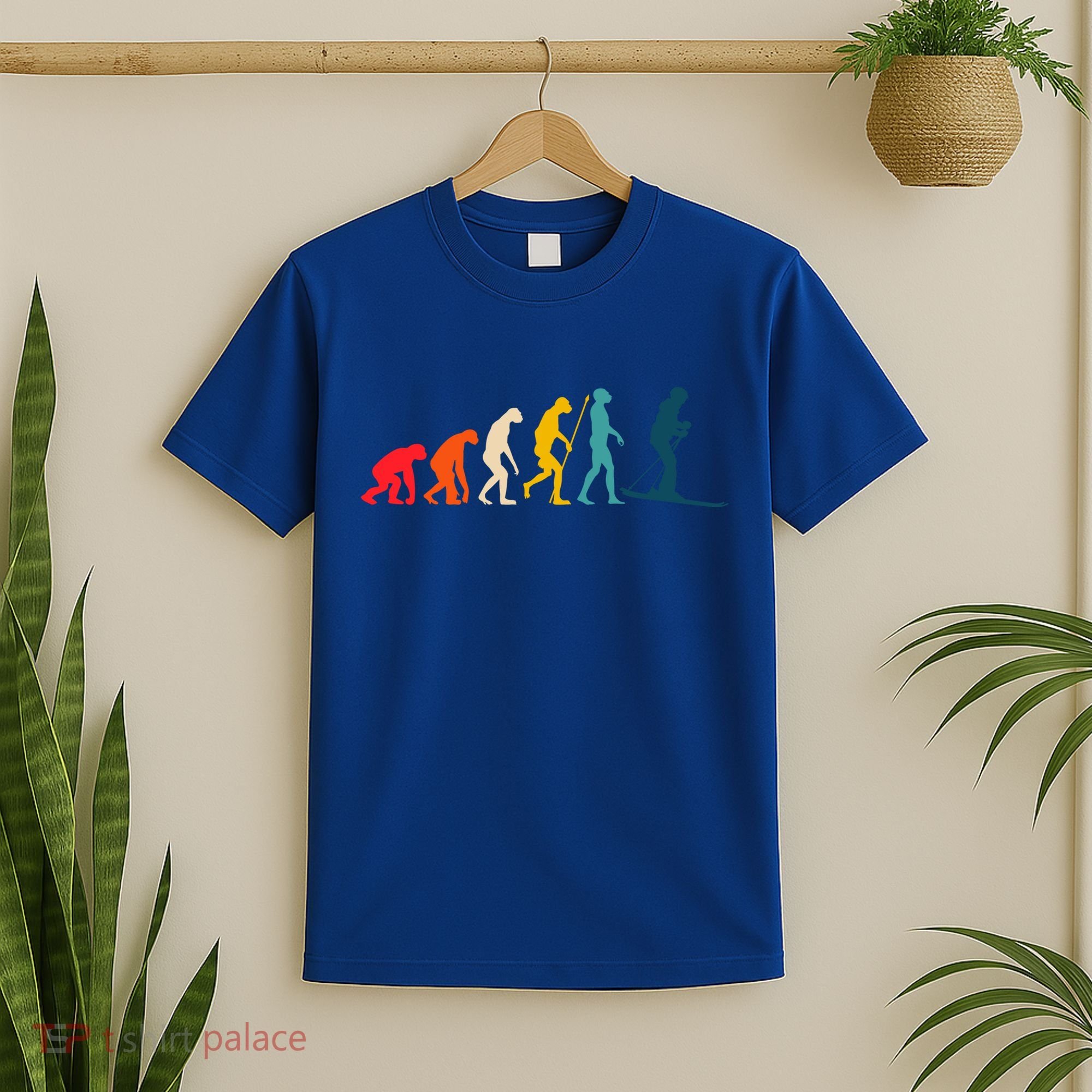 Alpine Ski Evolution Retro Vintage Slope Skiing Skier Cool Gift T-Shirt