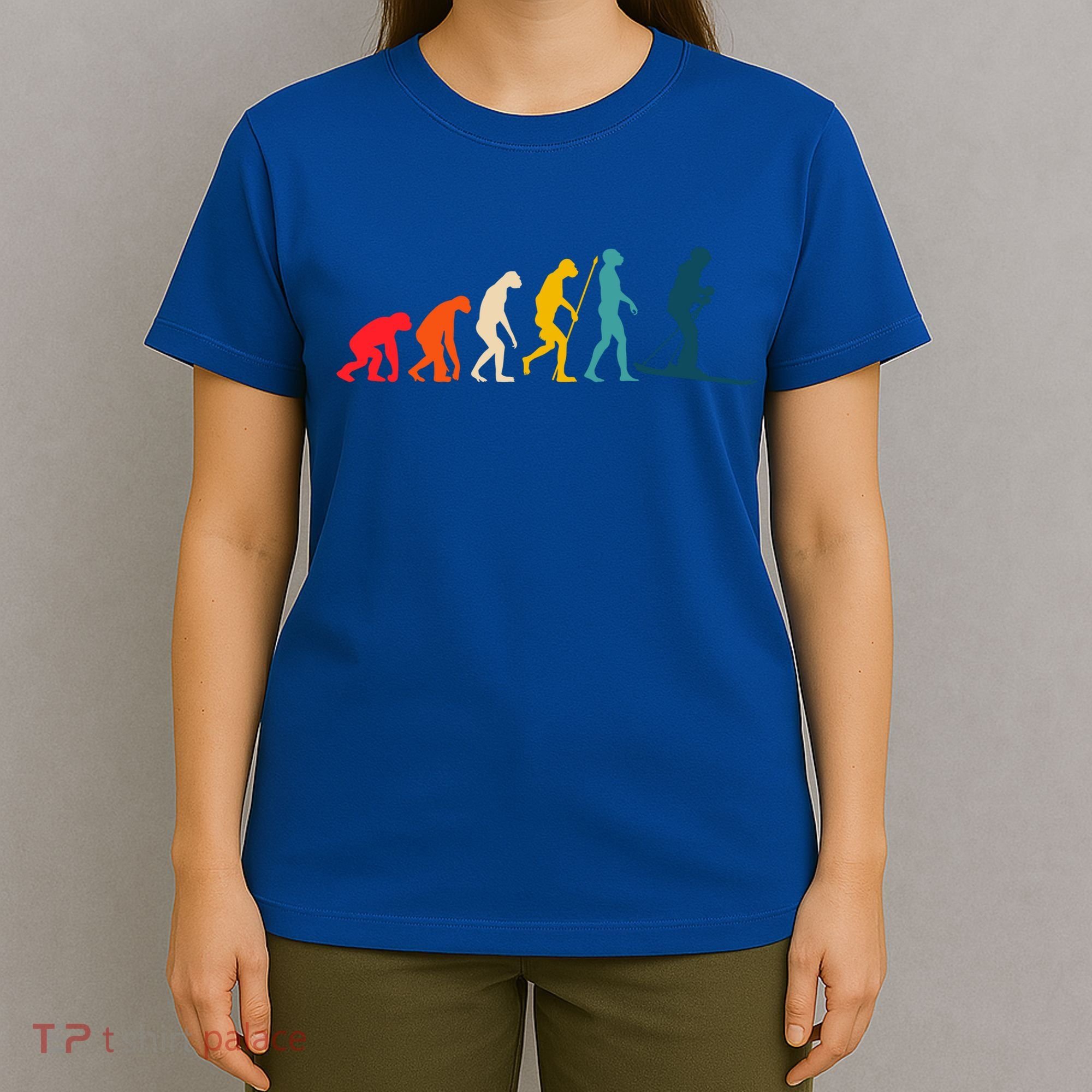Alpine Ski Evolution Retro Vintage Slope Skiing Skier Cool Gift T-Shirt