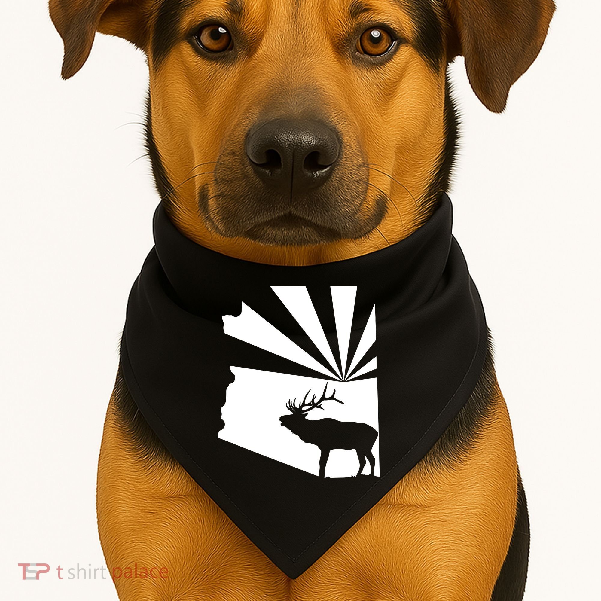 Arizona State Elk Hunting USA-Made Doggie Bandana