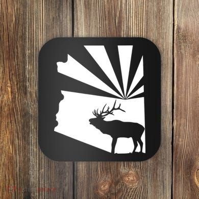 Arizona State Elk Hunting Coaster