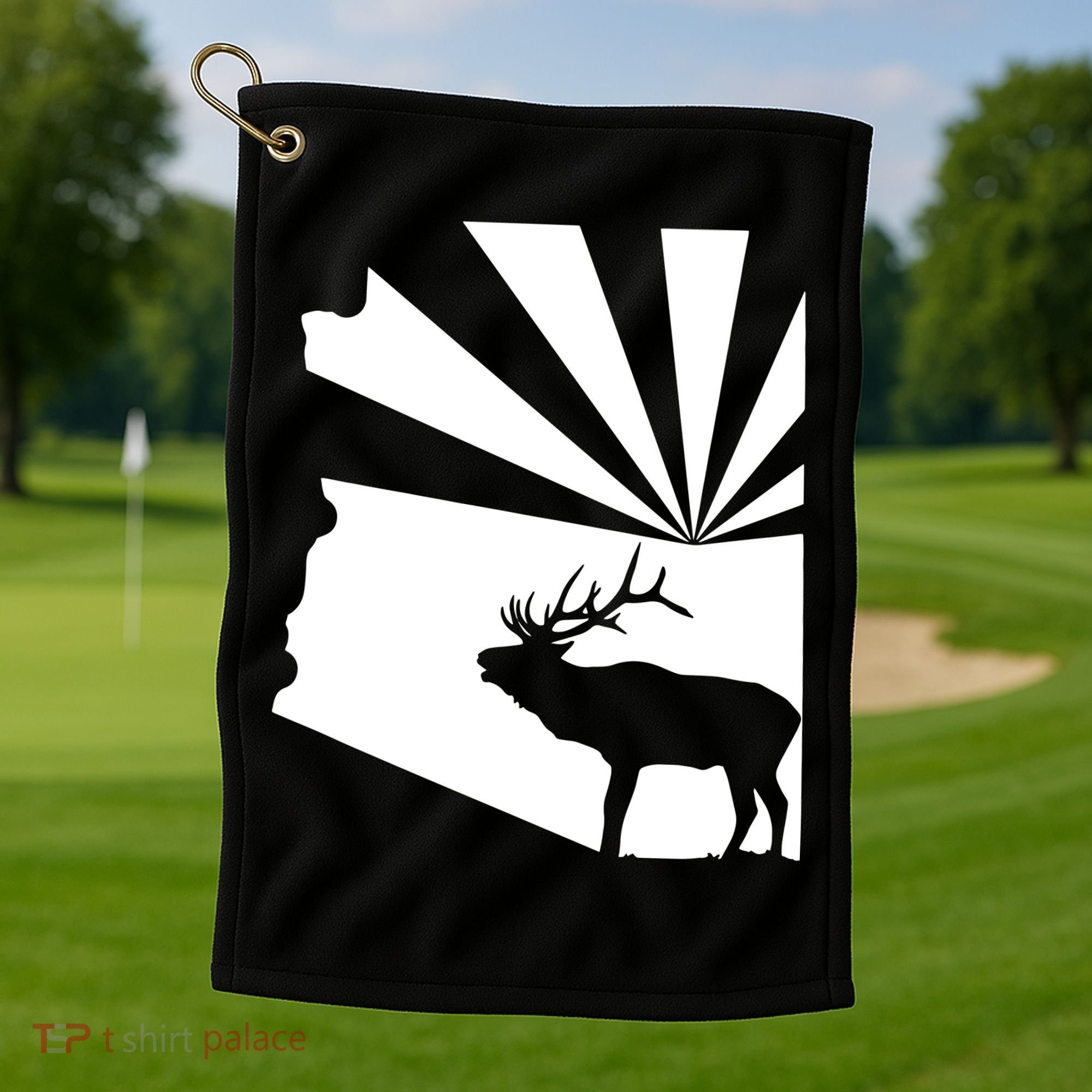 Arizona State Elk Hunting Golf Towel