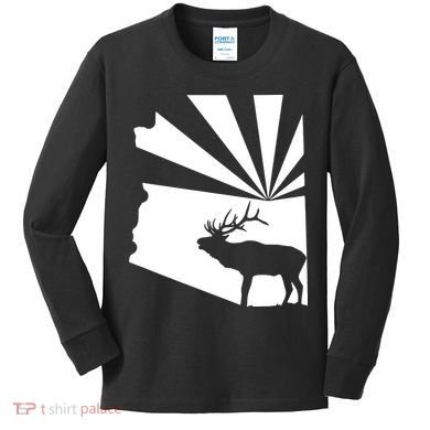 Arizona State Elk Hunting Kids Long Sleeve Shirt