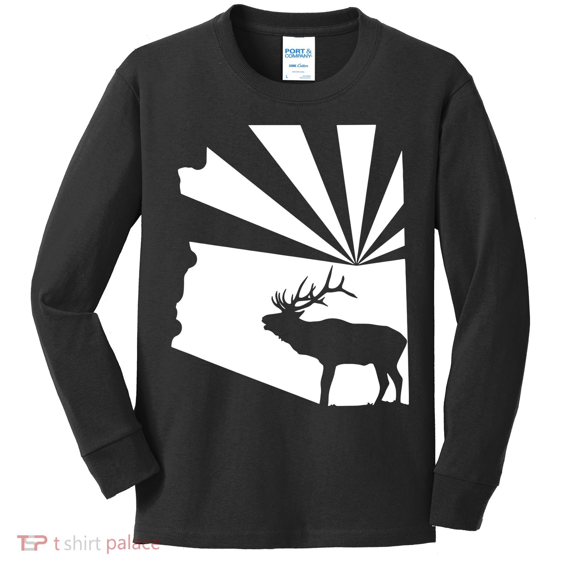 Arizona State Elk Hunting Kids Long Sleeve Shirt