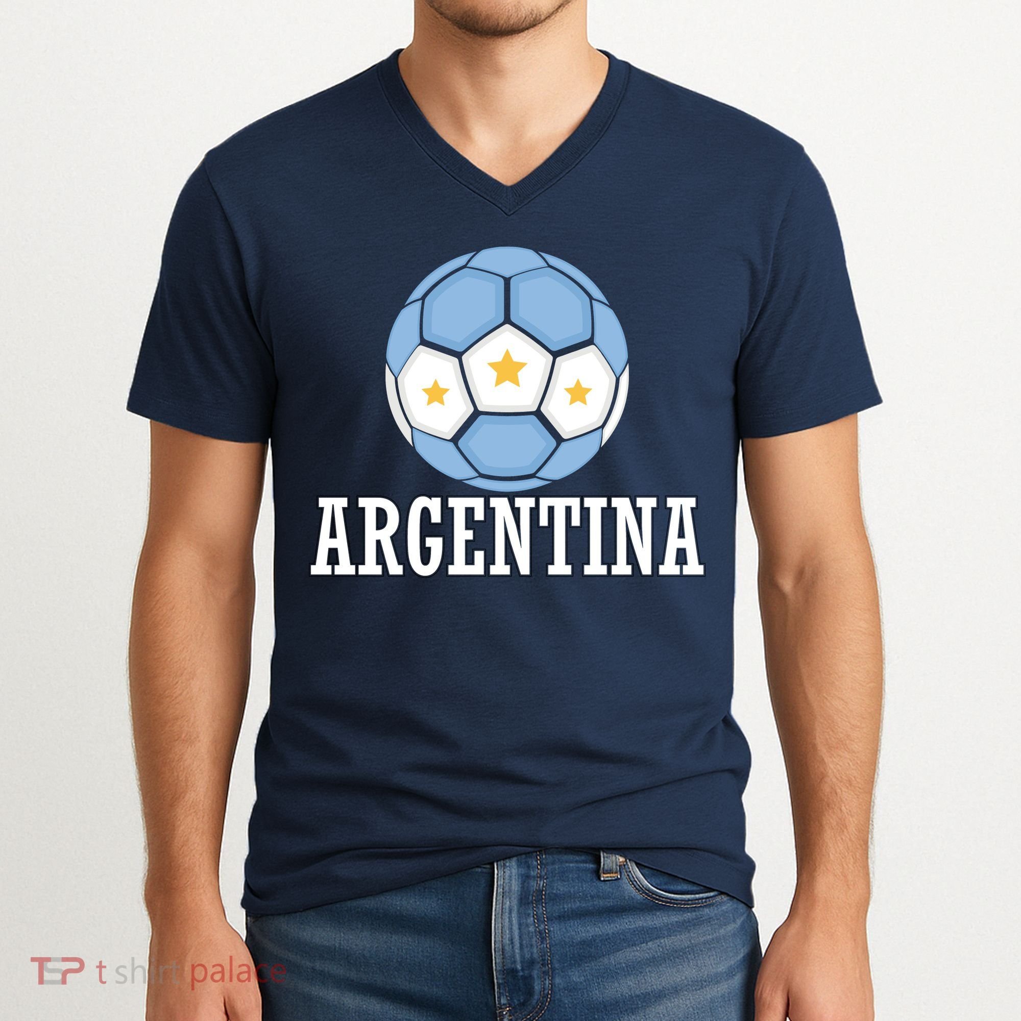 Argentina Soccer Fan Apparel V-Neck T-Shirt
