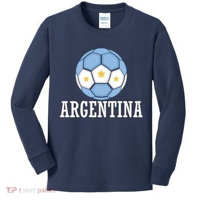 Argentina Soccer Fan Apparel Kids Long Sleeve Shirt