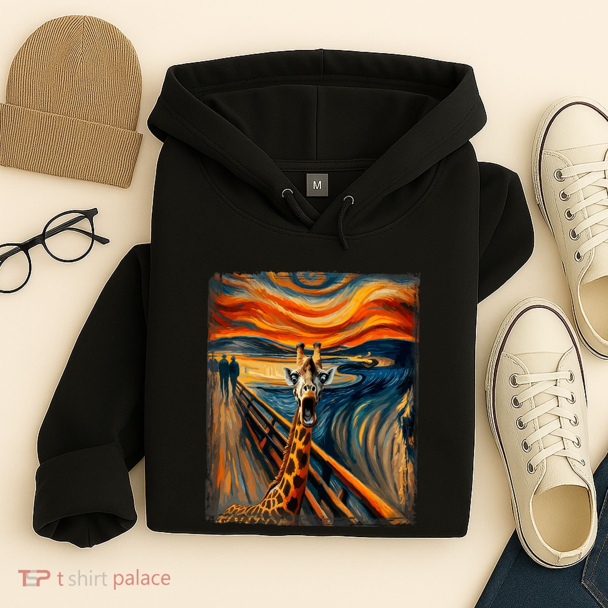 Artsy Scream For Giraffe Lovers Artistic Giraffe Hoodie