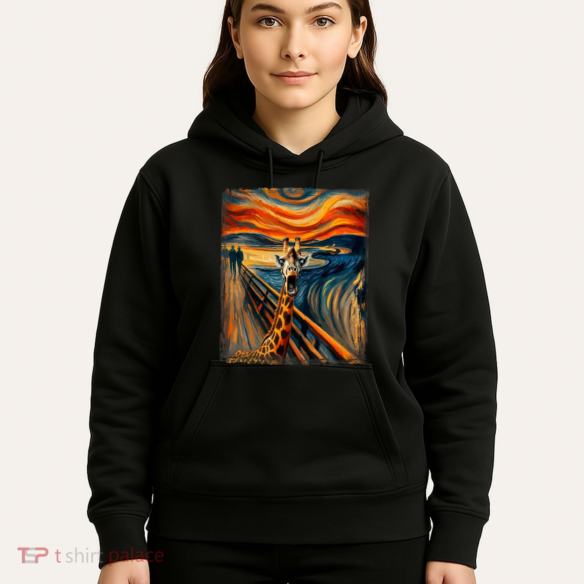 Artsy Scream For Giraffe Lovers Artistic Giraffe Hoodie