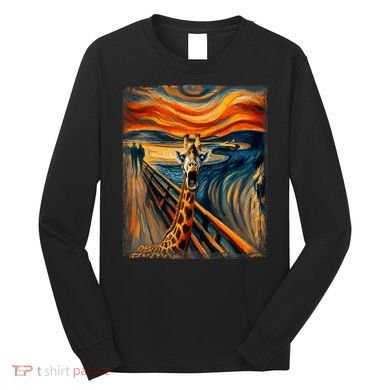 Artsy Scream For Giraffe Lovers Artistic Giraffe Long Sleeve Shirt