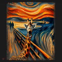 Artsy Scream For Giraffe Lovers Artistic Giraffe T-Shirt thumb 7