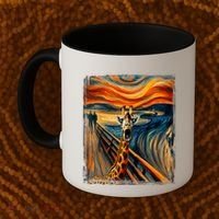 Artsy Scream For Giraffe Lovers Artistic Giraffe Coffee Mug thumb 2