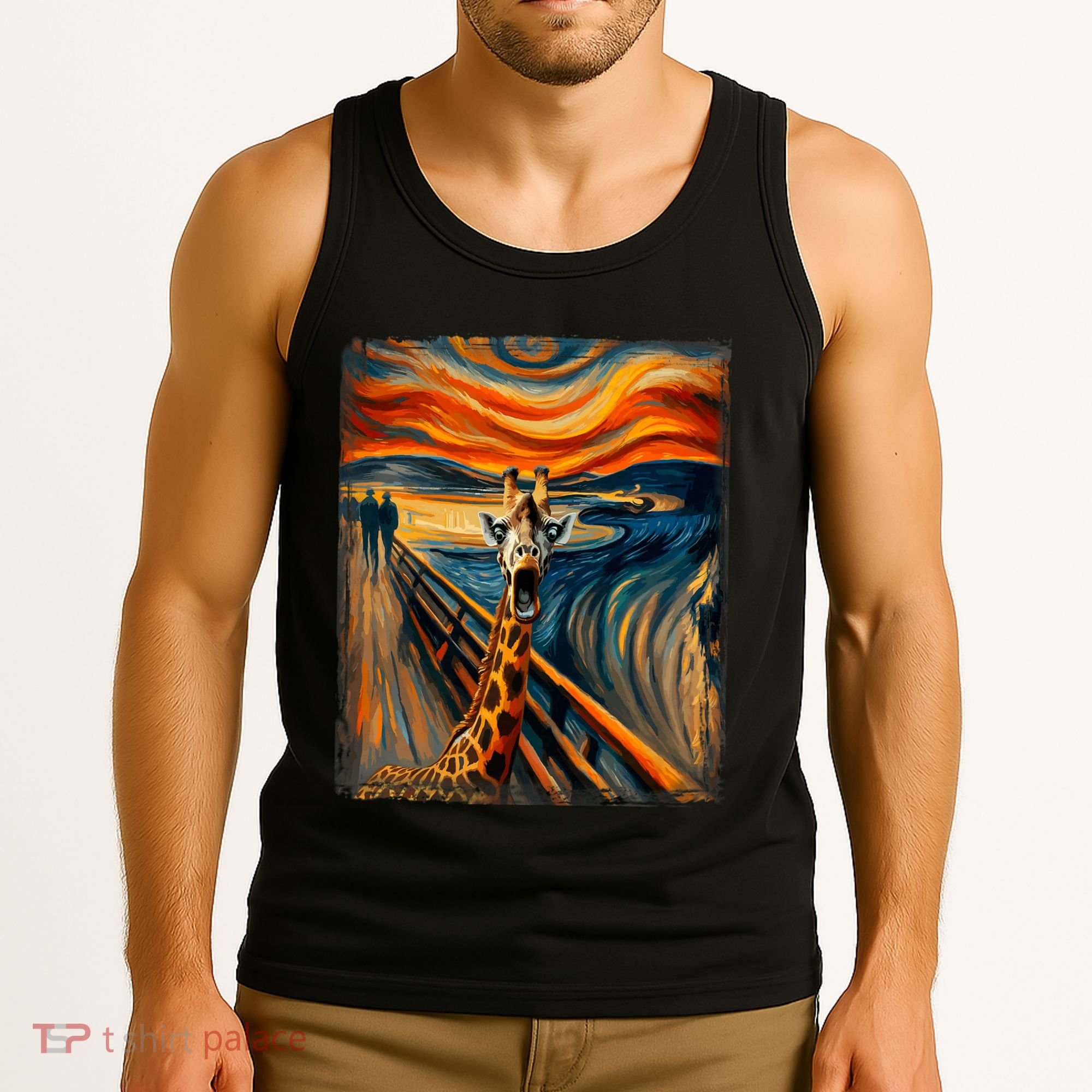 Artsy Scream For Giraffe Lovers Artistic Giraffe Tank Top