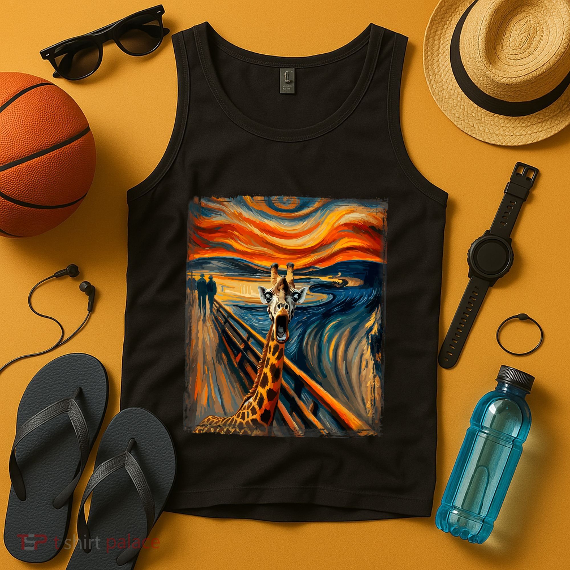 Artsy Scream For Giraffe Lovers Artistic Giraffe Tank Top