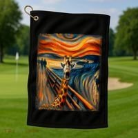 Artsy Scream For Giraffe Lovers Artistic Giraffe Golf Towel thumb 1