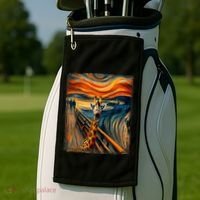 Artsy Scream For Giraffe Lovers Artistic Giraffe Golf Towel thumb 2